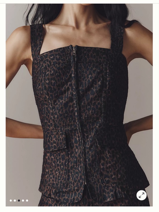 Pilcro Tops - Pilcro Brown and Black Leopard Jacquard Tank Top
